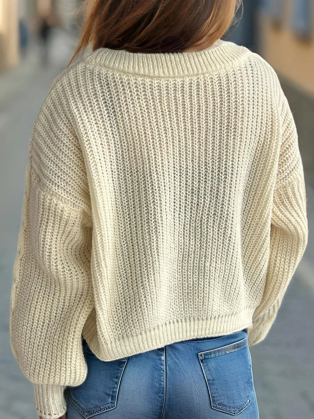 Tied Dropped Shoulder Long Sleeve Cardigan - Fashorio