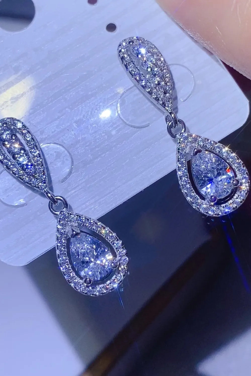 2 Carat Moissanite 925 Sterling Silver Teardrop Earrings - Fashorio