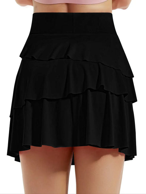 Tiered Ruffle Active Skort - Fashorio