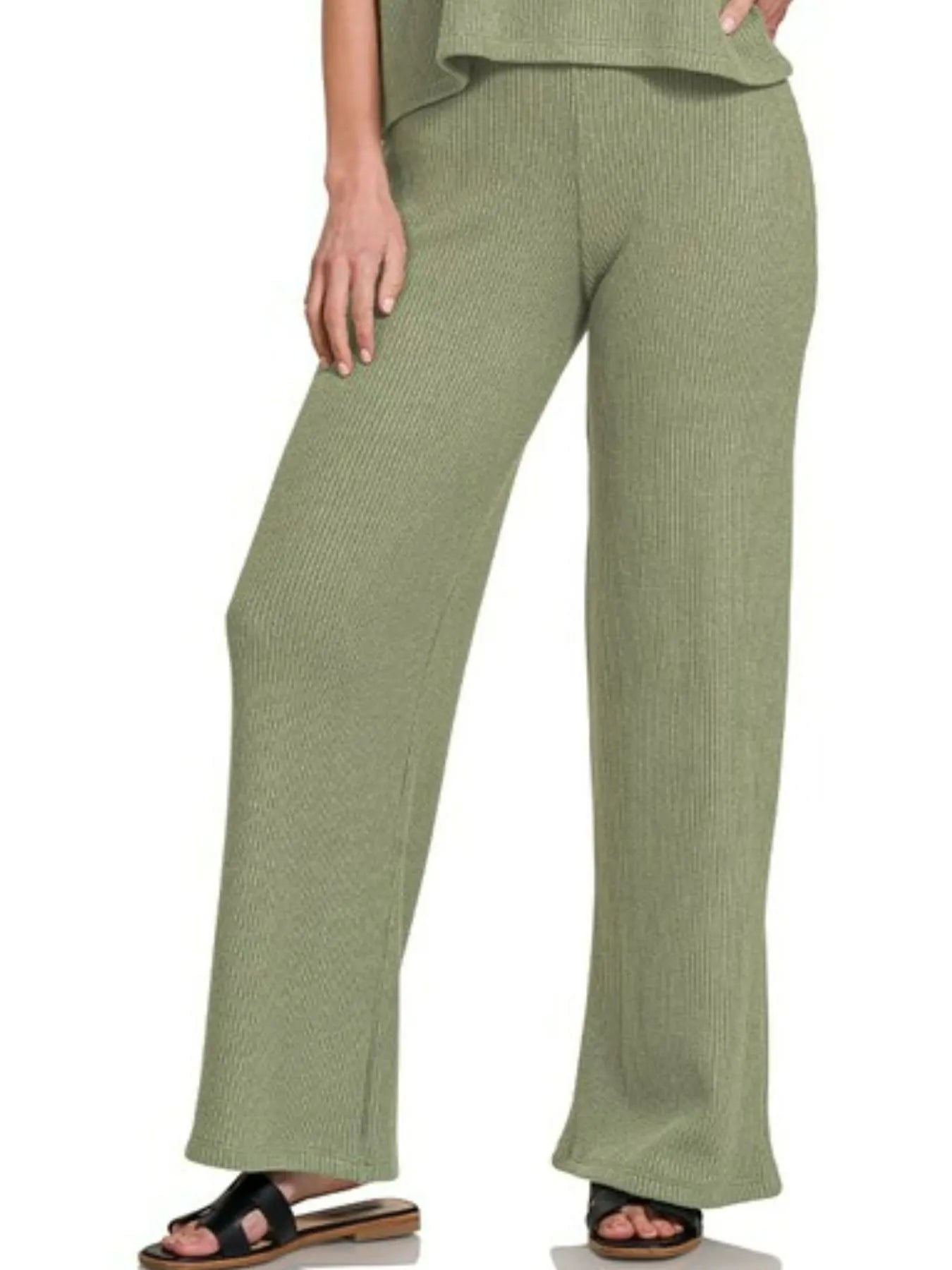 Zenana Sweater Boxy Top & Long Pants Set - Fashorio