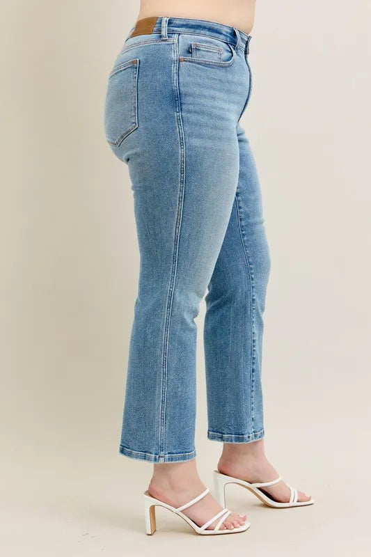 Judy Blue Full Size Hw Vintage Straight Jeans Plus Size - Fashorio