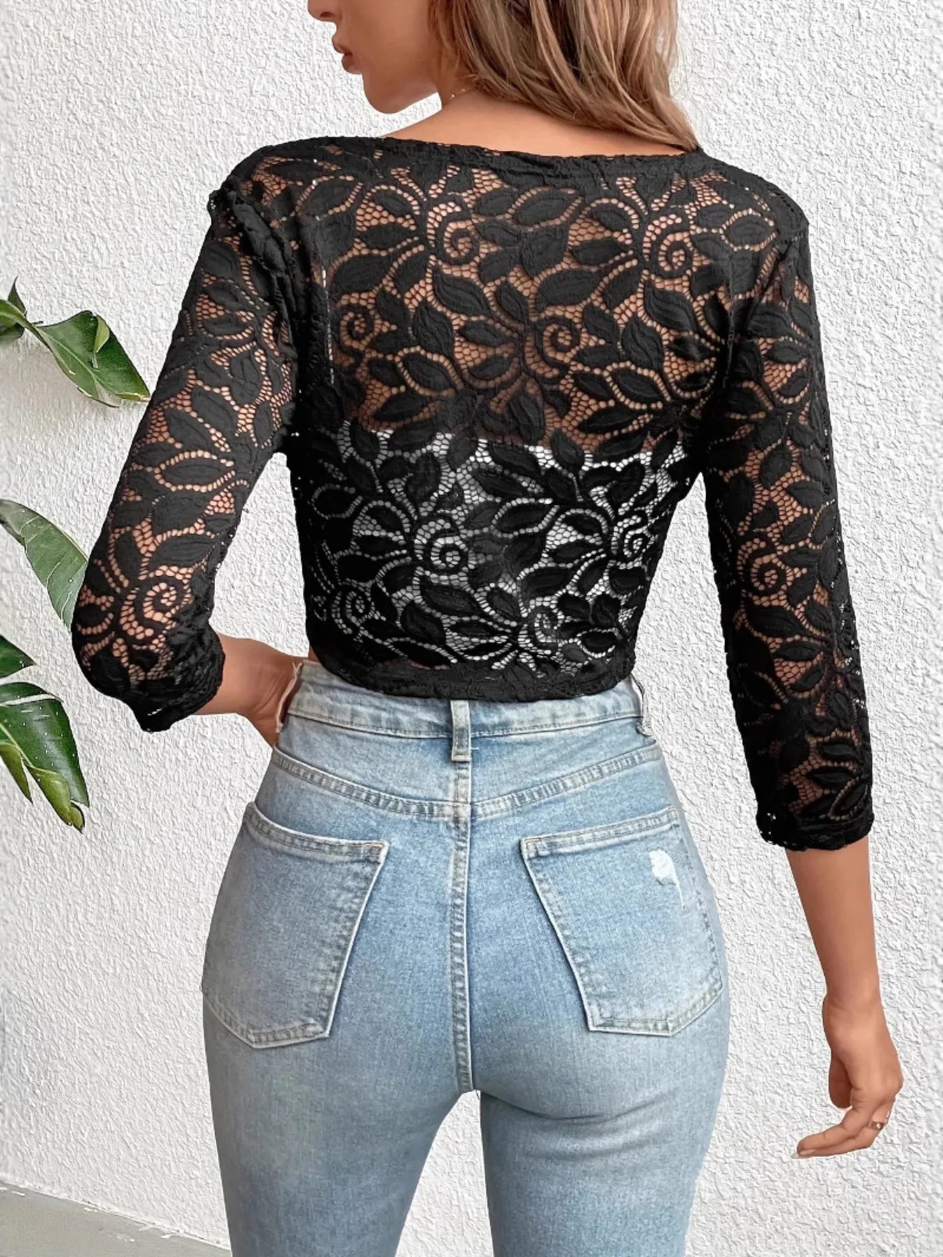 Open Front Lace Cardigan - Fashorio