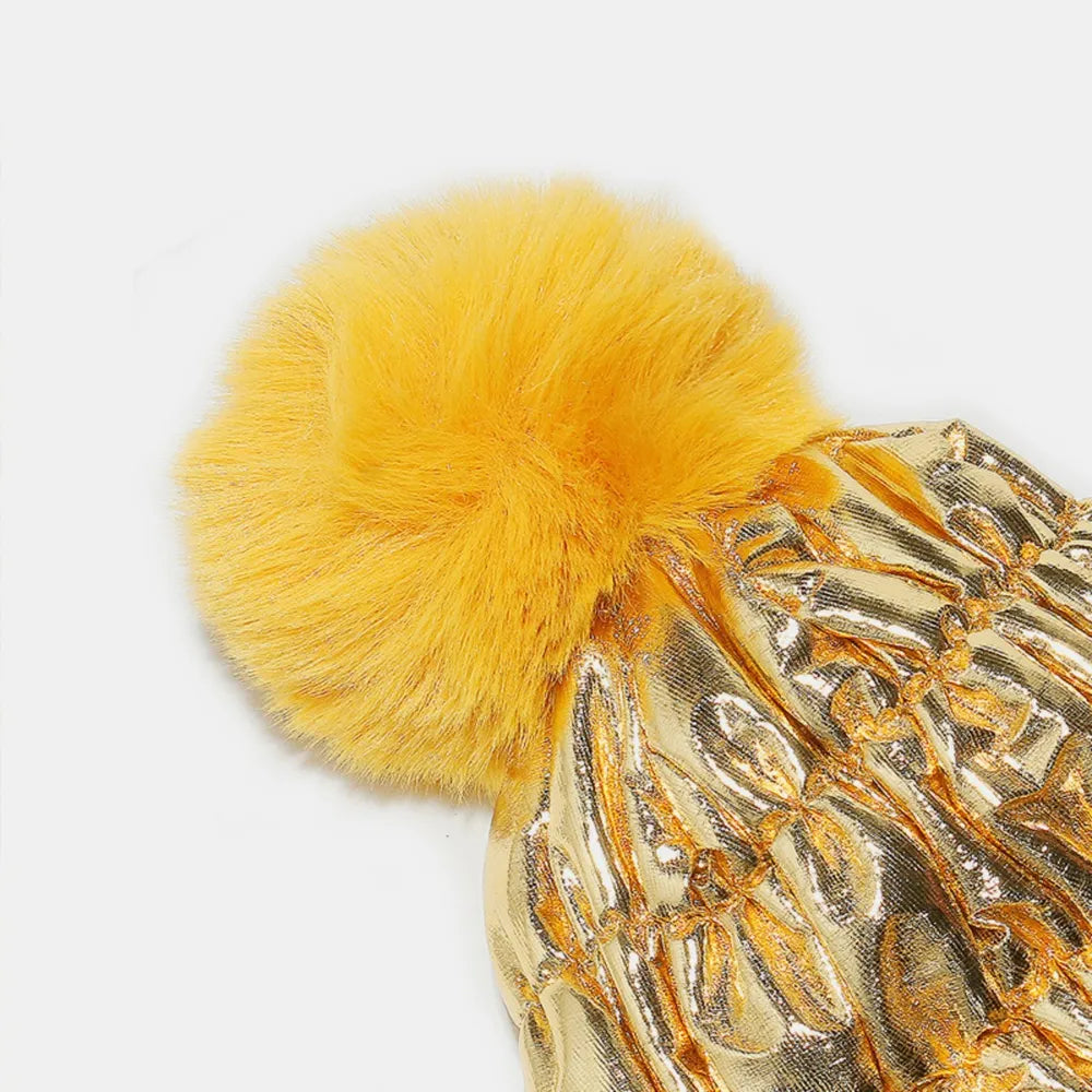 Thermal Knit Hat with Pompom - Fashorio