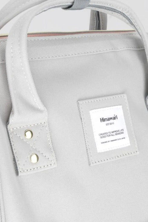 Himawari Contrast Waterproof Canvas Backpack Bag with Side Pockets - Fashorio