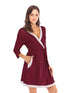 Tie Waist Surplice Neck Robe with Pockets - Fashorio