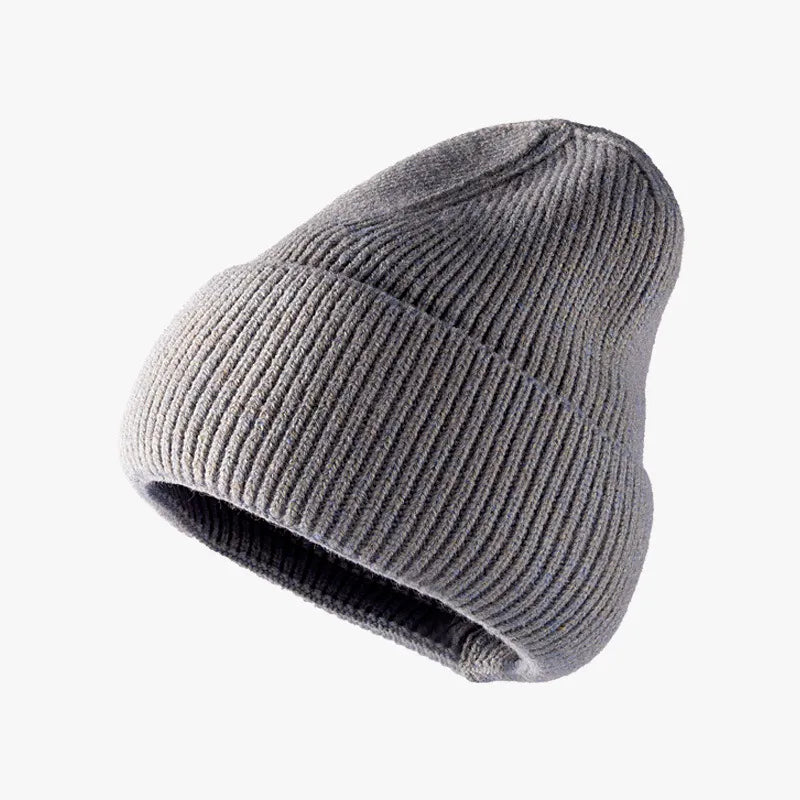 Thermal Solid Knit Hat Dark Gray One Size - Fashorio