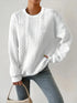 Round Neck Long Sleeve Sweatshirt - Fashorio