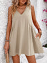 Mandy V-Neck Sleeveless Mini Dress Sand - Fashorio