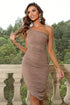 Ruched One-Shoulder Dress - Fashorio