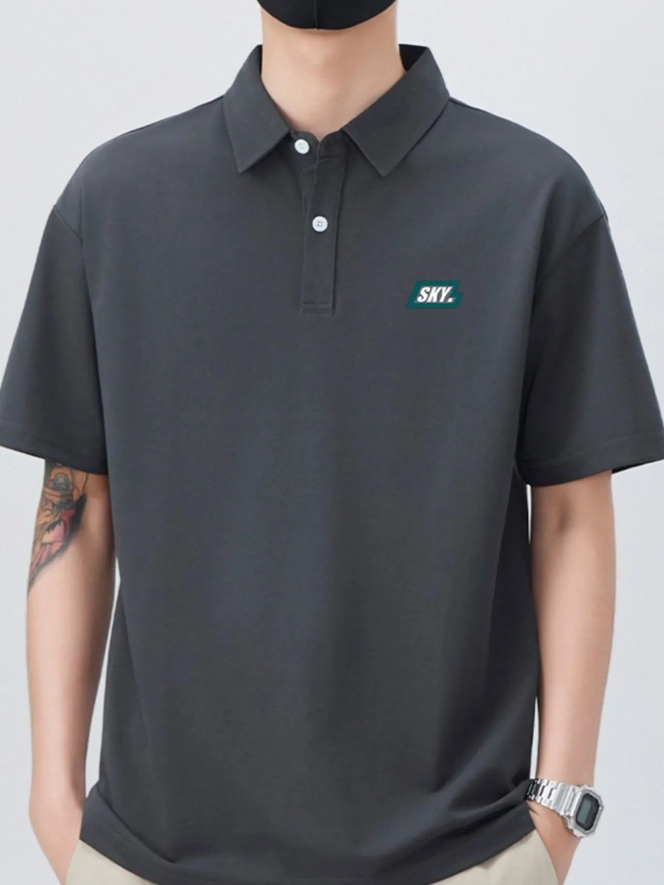 Men's Plus Size Button Detail Short Sleeve Polo - Fashorio