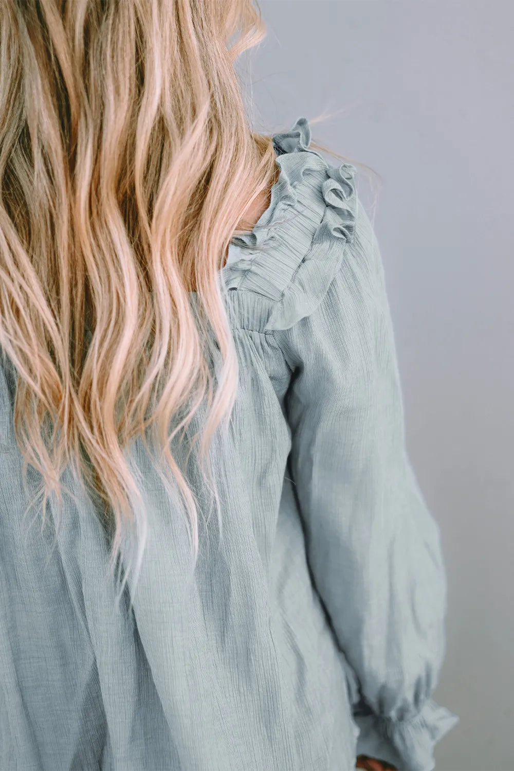 Frill Trim Flounce Sleeve Blouse - Fashorio