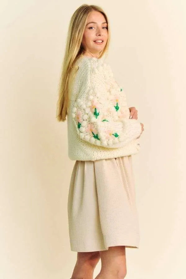 Davi & Dani Floral Pattern Button Down Cardigan - Fashorio
