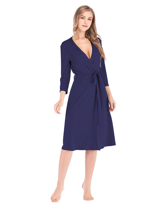 Plunge Tie Front Night Dress - Fashorio