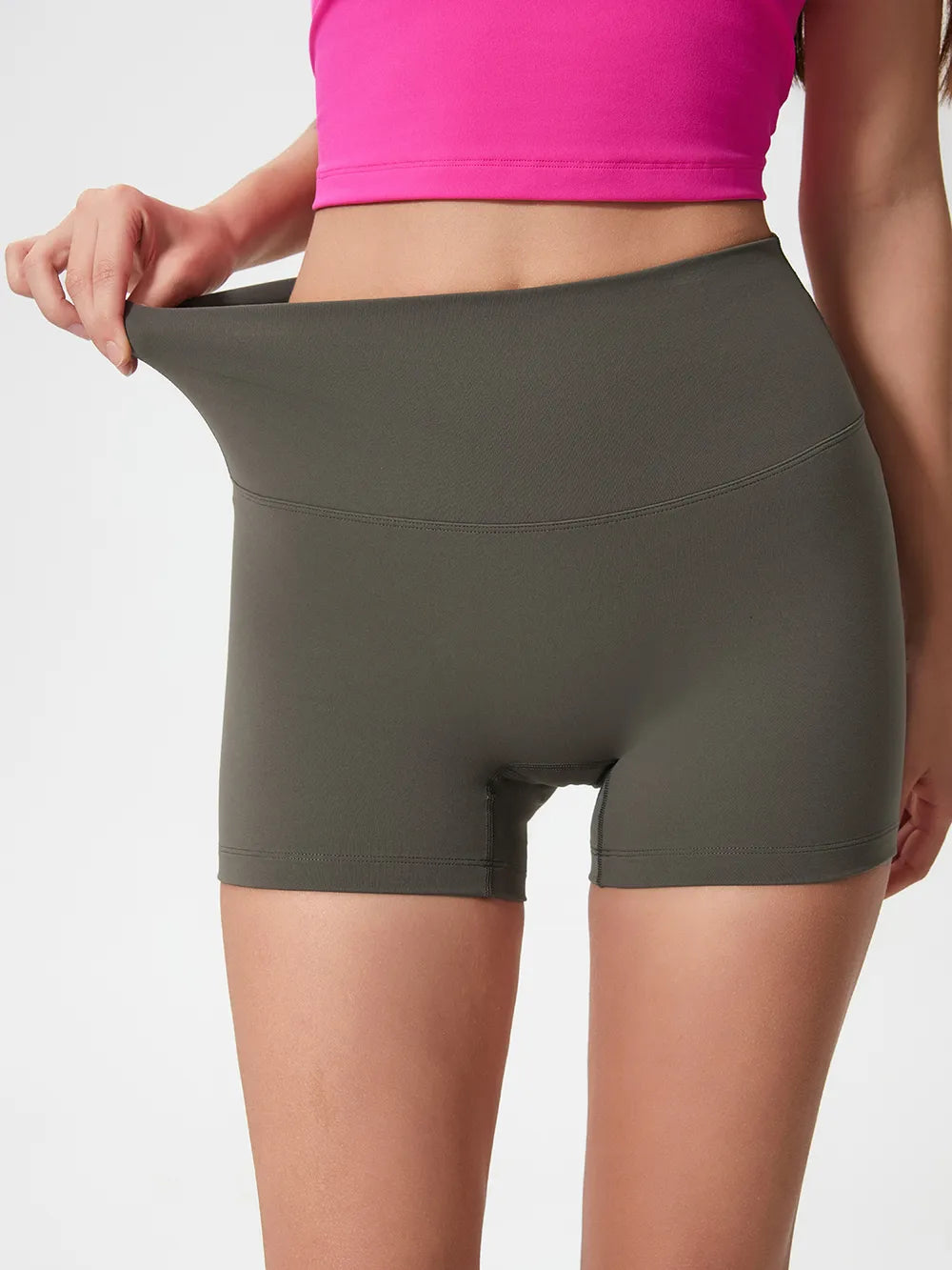 Millennia High Waist Active Shorts Deep Dark Green - Fashorio