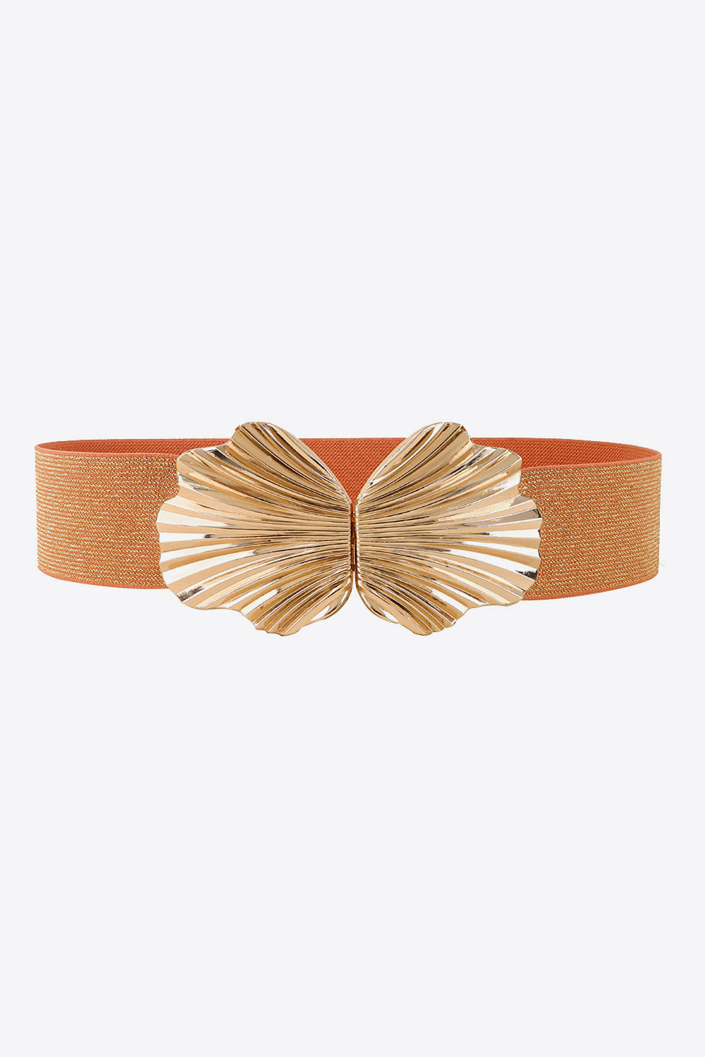 Zinc Alloy Buckle Elastic Belt Caramel One Size - Fashorio