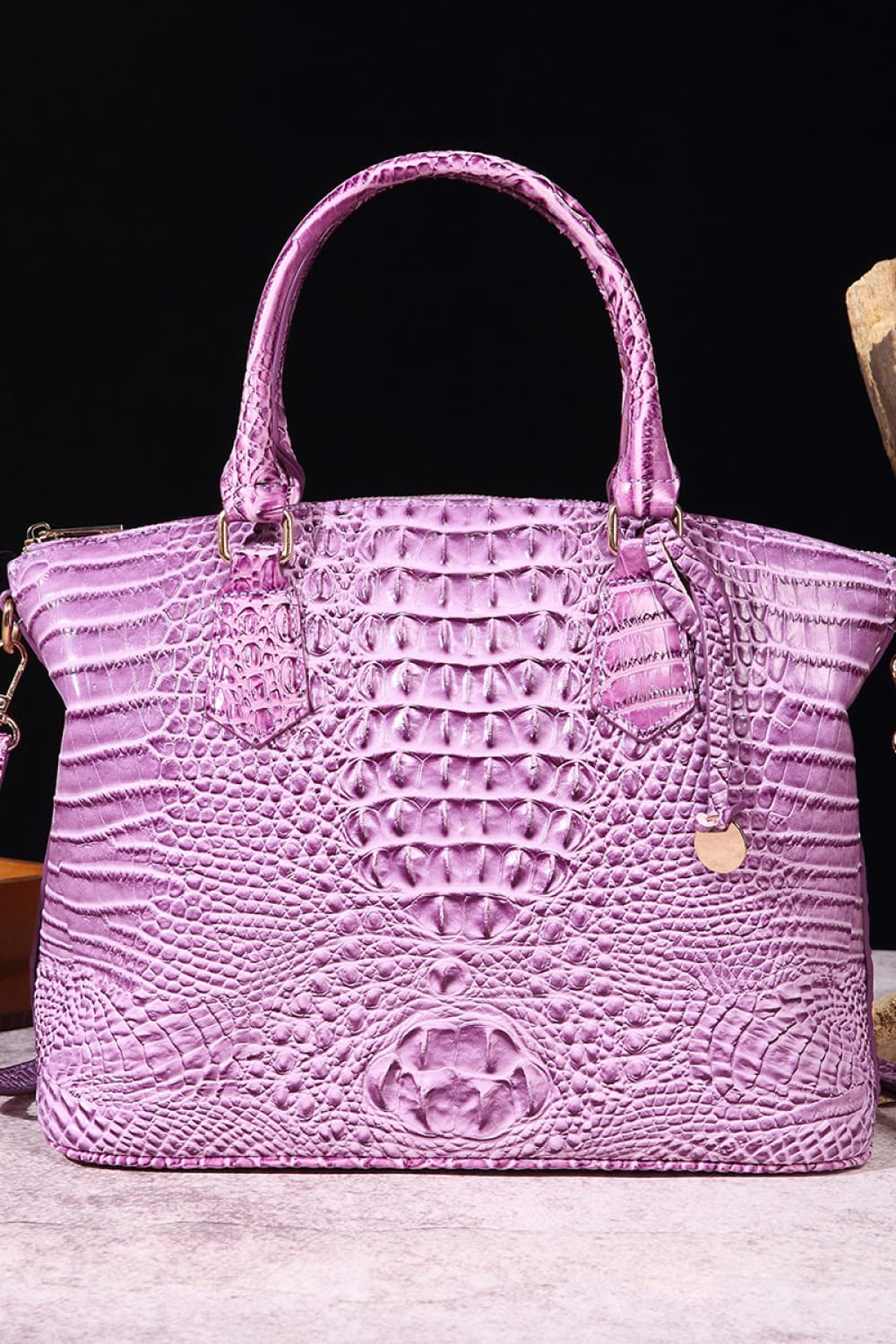 PU Leather Handbag Lilac One Size - Fashorio