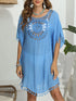 Tassel Crochet Round Neck Cover-Up - Fashorio