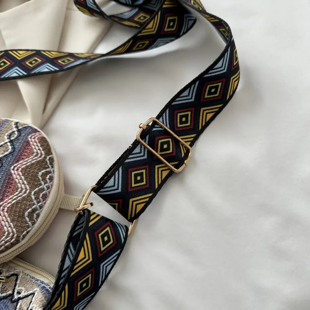 Printed Tassel Detail Crossbody Bag with Small Purse - Fashorio