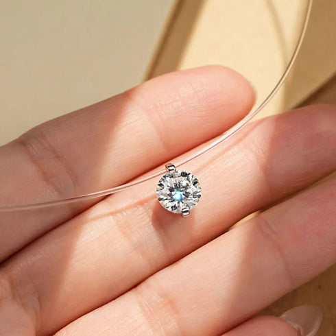 1 Carat Moissanite 925 Sterling Silver Necklace - Fashorio