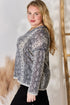 Hailey & Co Full Size Snakeskin V-Neck Long Sleeve Top - Fashorio