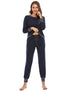 Round Neck Top and Pants Lounge Set - Fashorio