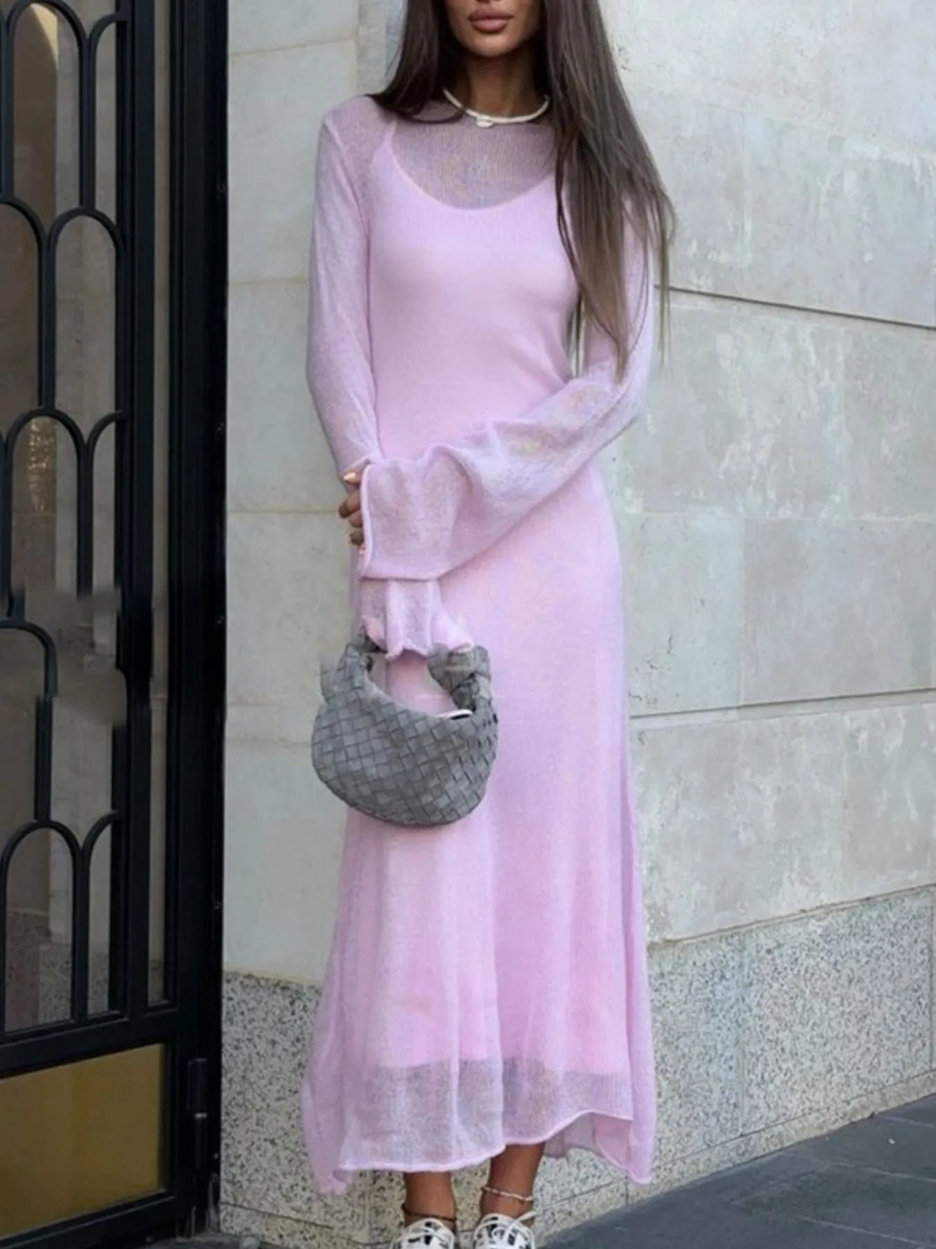 Ribbed Knit Cami Dress and Cover Up Sweater Set - Fashorio