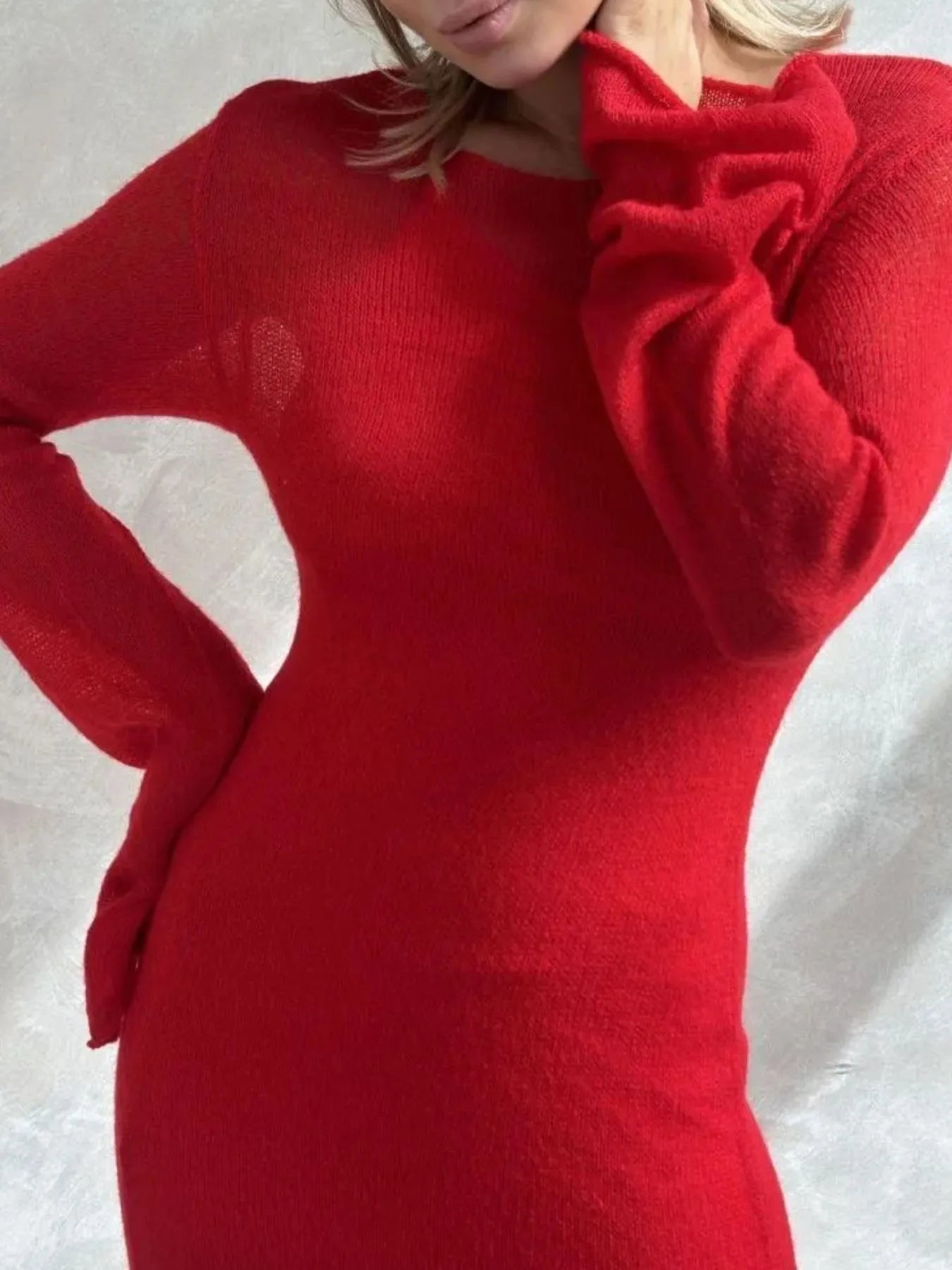 Ribbed Knit Cami Dress and Cover Up Sweater Set - Fashorio