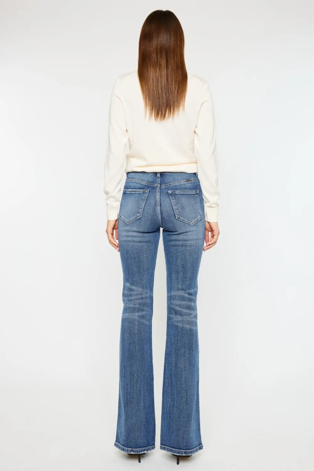 Kancan Cat's Whiskers High Waist Flare Jeans - Fashorio