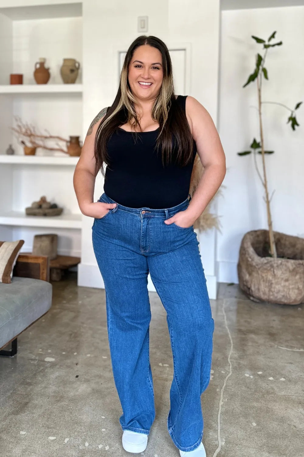 Judy Blue Full Size High Rise Straight Jeans - Fashorio