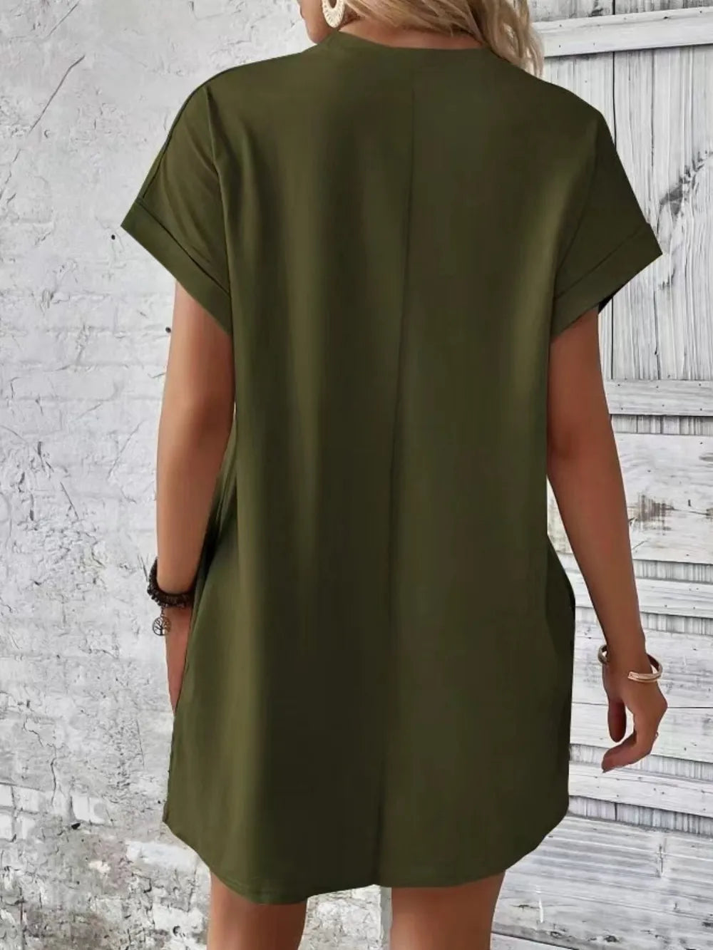 Casual Pocketed Short Sleeve Dress – Relaxed Everyday Comfort - Fashorio
