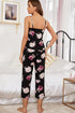 Floral V-Neck Cami and Cropped Pants Lounge Set - Fashorio