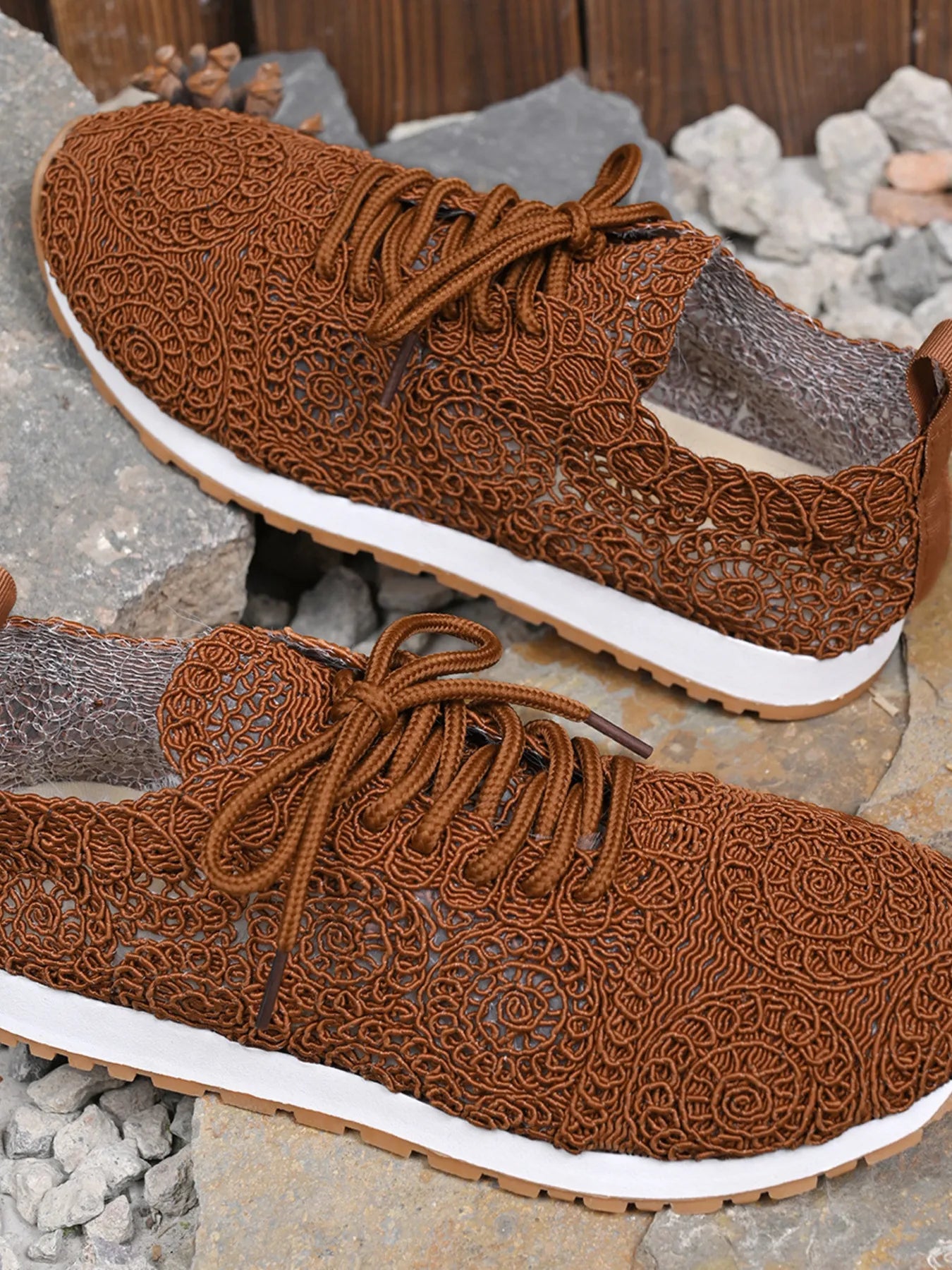 Mesh Lace Up Sneakers - Fashorio