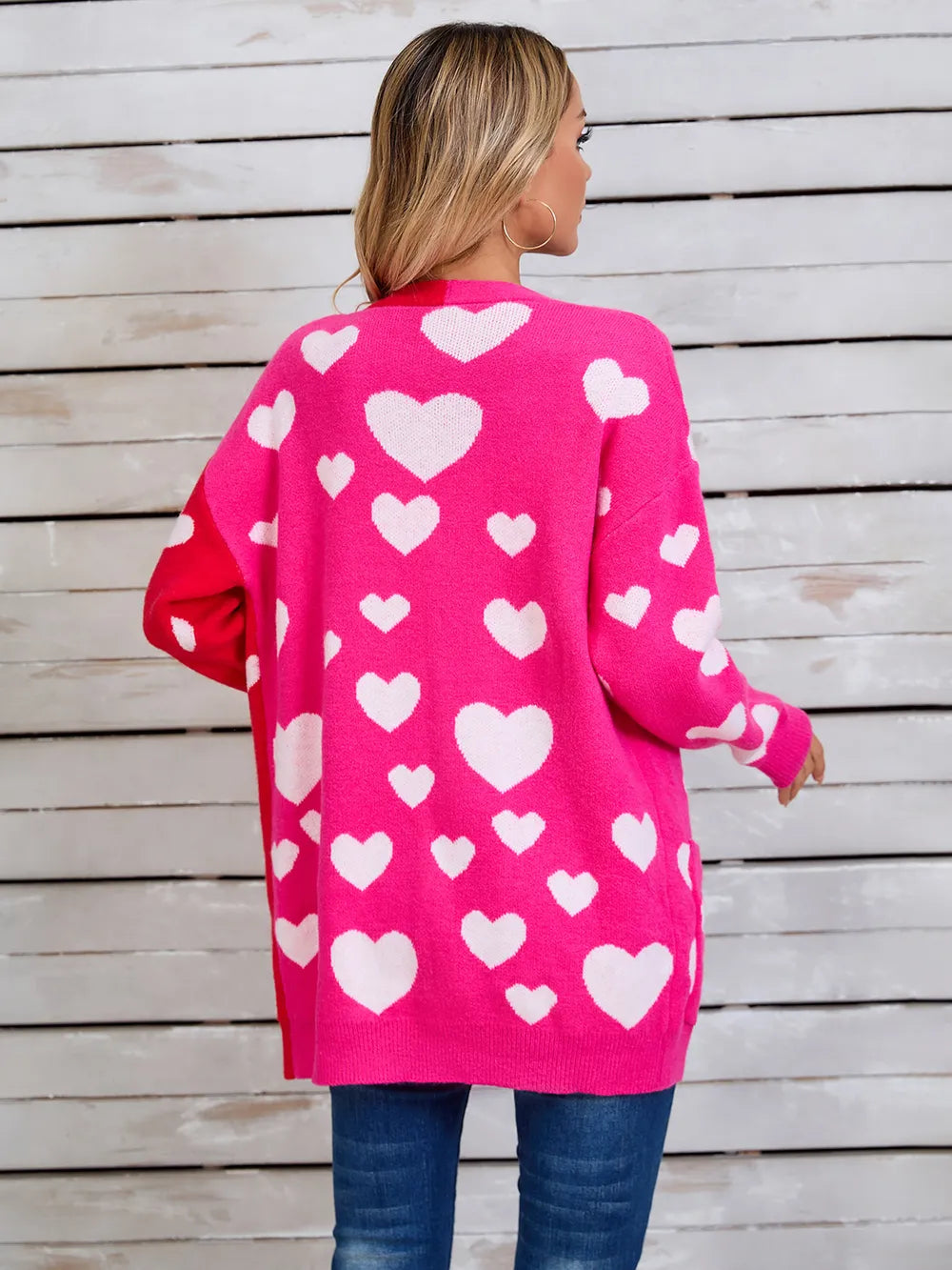 Angel Wings Heart Open Front Long Sleeve Cardigan - Fashorio