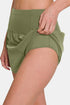 Zenana High-Waisted Zippered Back Pocket Active Shorts - Fashorio