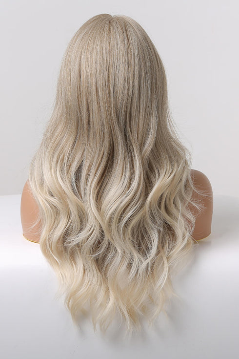13*2" Lace Front Wigs Synthetic Long Wave 24" 150% Density in Medium Blonde Highlights - Fashorio