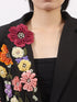 Pearl Detail Flower Lapel Collar Blazer - Fashorio