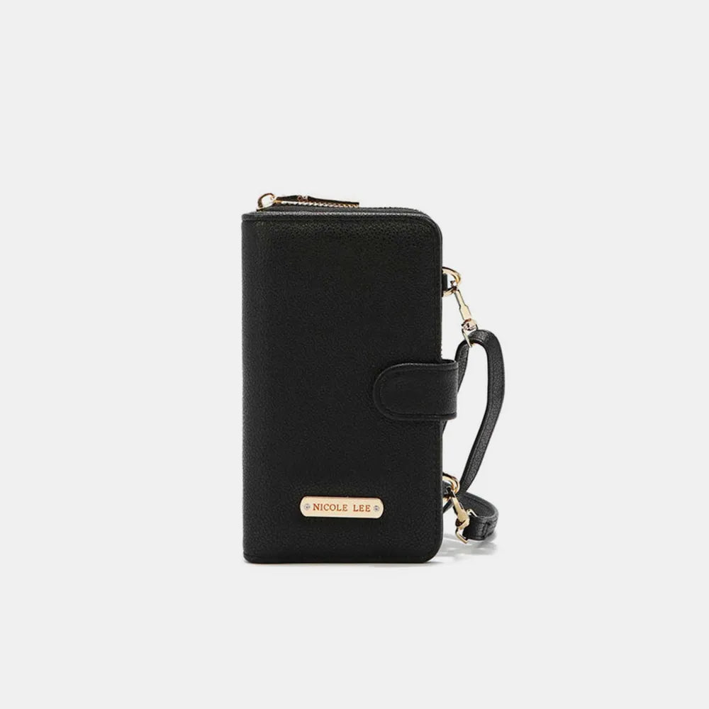 Nicole Lee USA 2 Piece Phone Case Crossbody Wallet Black One Size - Fashorio