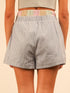Striped High-Waist Shorts - Fashorio
