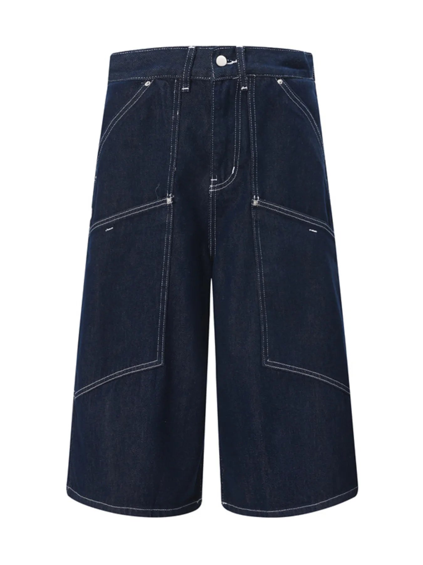 Men's Wash Cargo Denim Shorts Dark Blue - Fashorio