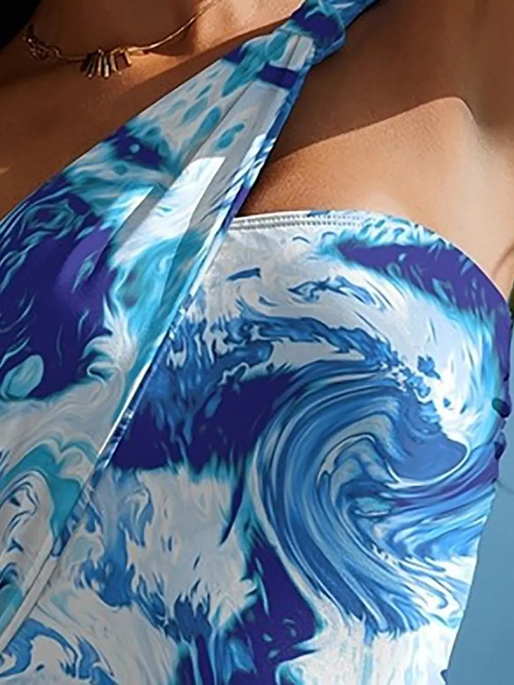 FAM-FAM Cutout Printed One-Shoulder One-Piece Swimwear - Fashorio