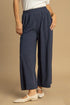 Umgee Full Size High Waisted Embellished Linen Pants Plus Size Dark Blue - Fashorio