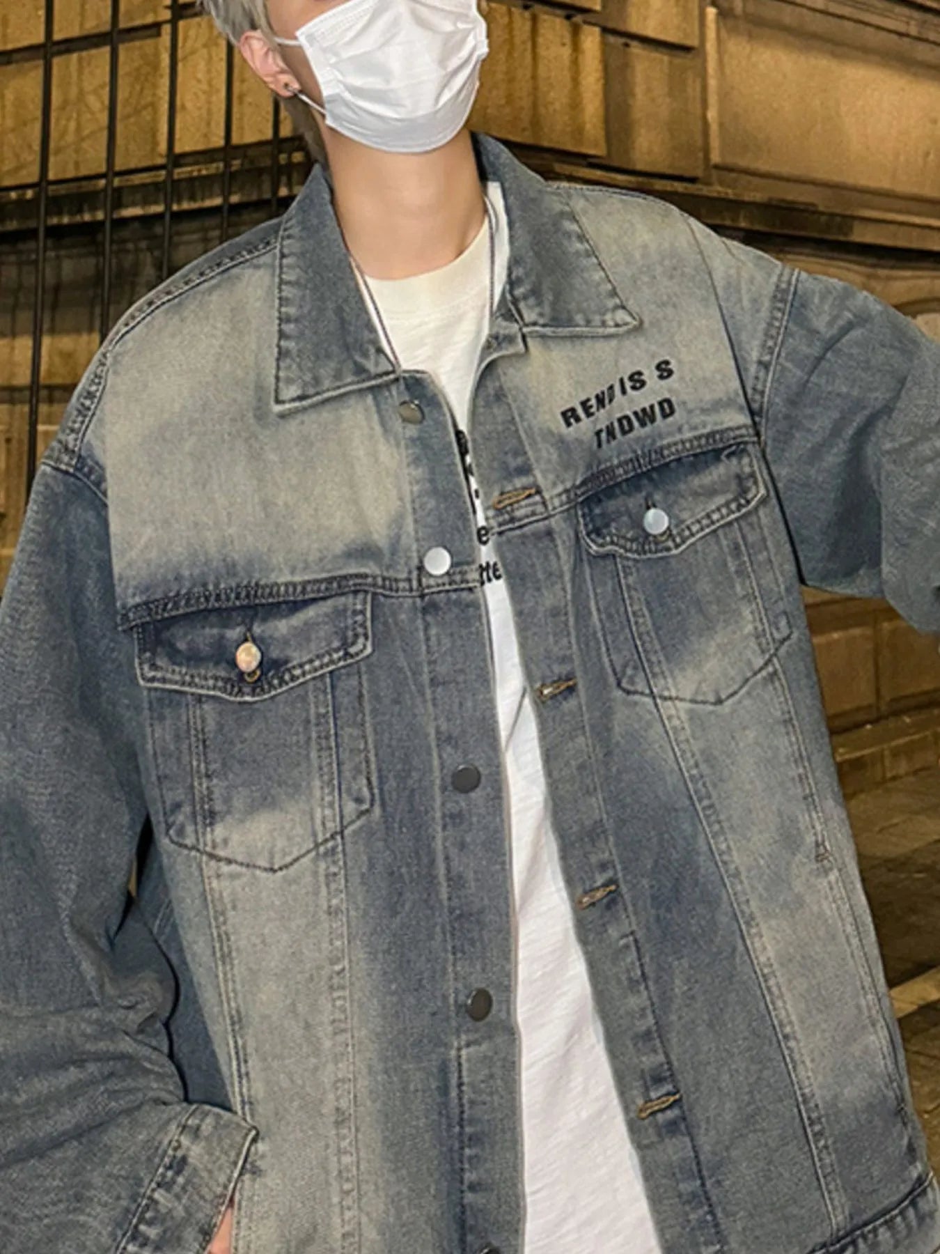 Men's Plus Size Oversized Button Up Washed Denim Jacket - Fashorio