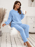 Ivy Lane Teddy Long Sleeve Top and Pants Lounge Set - Fashorio