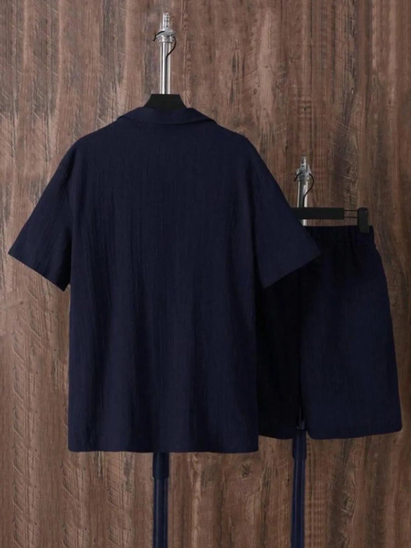 Men's Plus Size Button Up Short Sleeve Shirt and Shorts Set - Fashorio