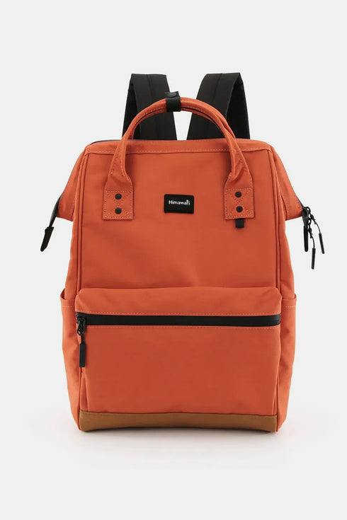 Himawari Waterproof Canvas Travel Backpack Bag with USB Port Orange One Size - Fashorio