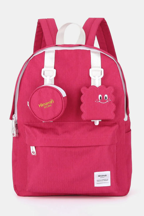 Himawari Waterproof Canvas Backpack Bag with Removable Coin Purse Pink One Size - Fashorio