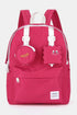 Himawari Waterproof Canvas Backpack Bag with Removable Coin Purse Pink One Size - Fashorio