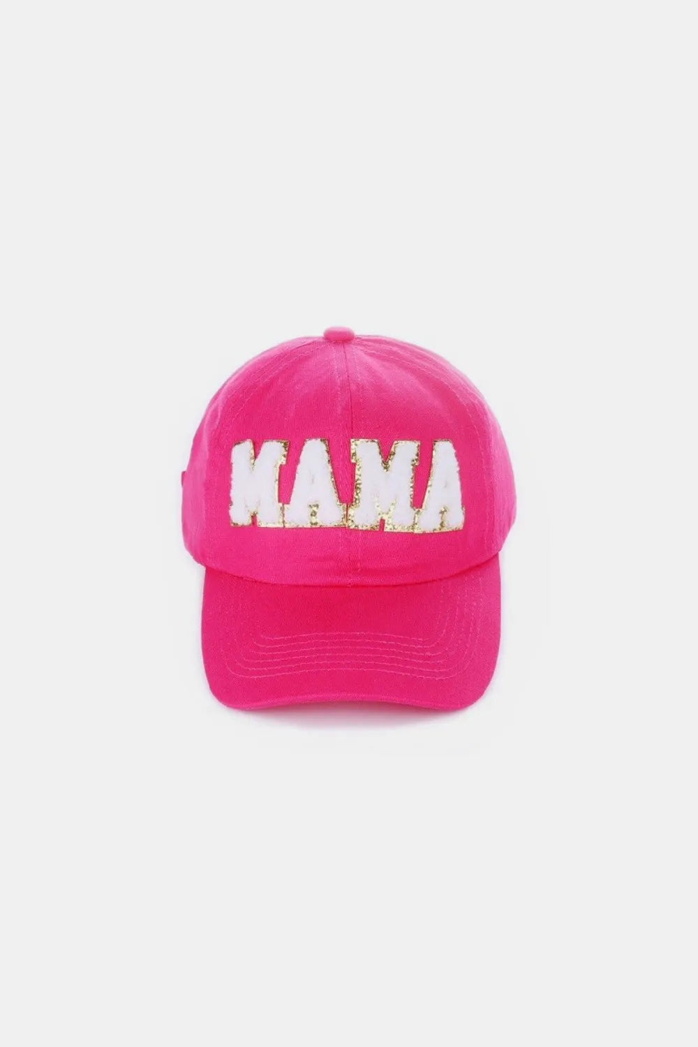 MAMA Chenille Patch Baseball Cap Fuchsia One Size - Fashorio