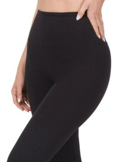 Zenana Wide Waistband Yoga Flare Pants - Fashorio