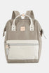 Himawari Water Resistant Canvas Backpack Bag with Side Pockets Khaki Cream One Size - Fashorio